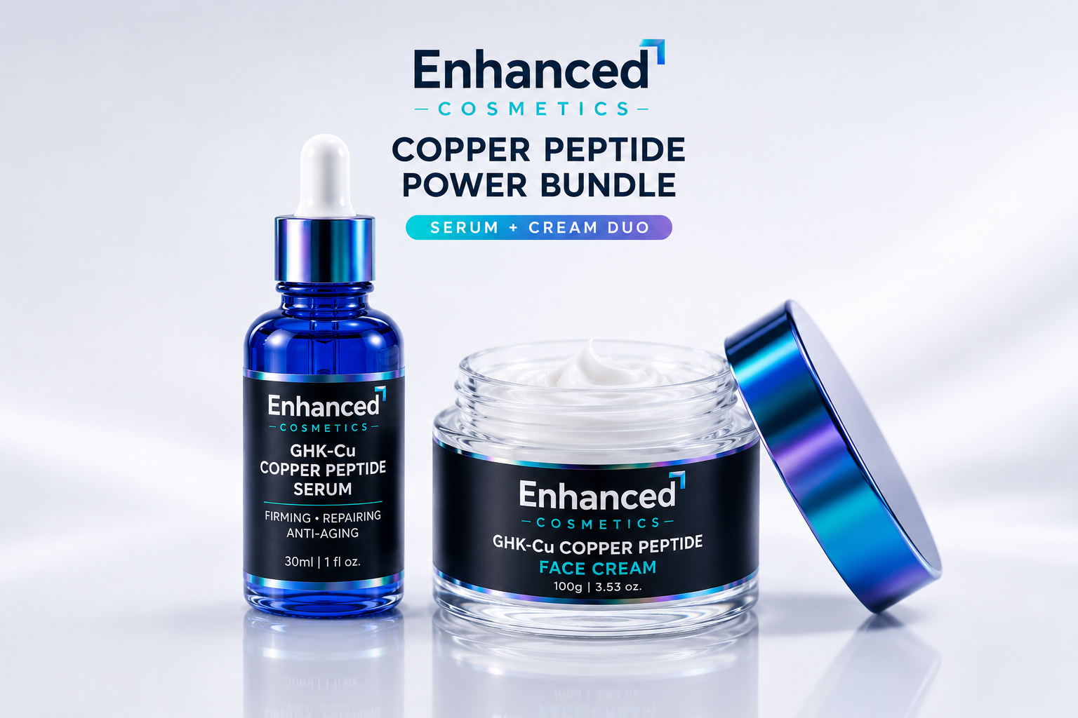 Enhanced Cosmetics copper peptide serum and cream duo